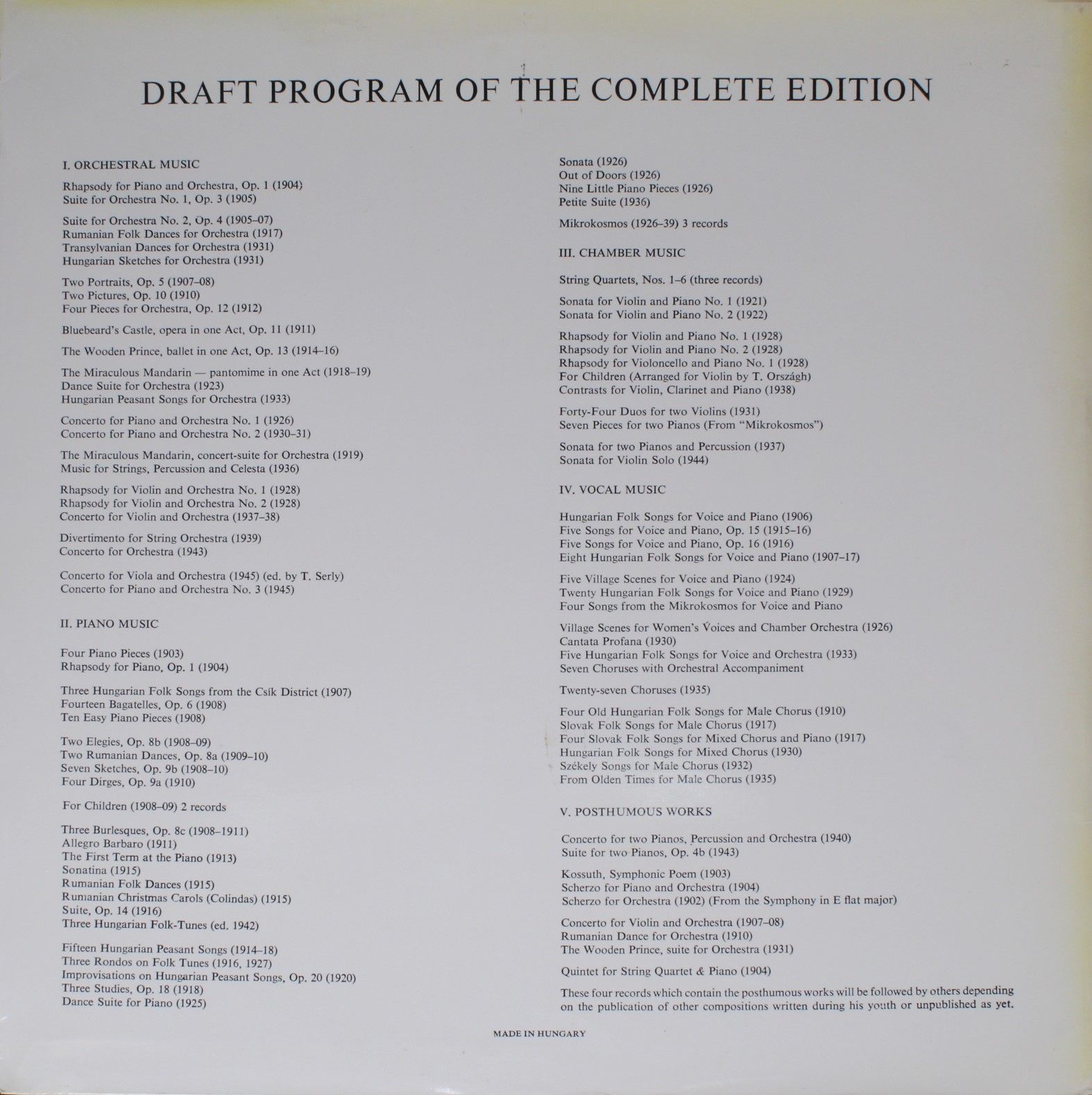 Hungaroton SLPX 11479 - Béla Bartók, Dezső Ránki, Zoltán Kocsis, - Image 2