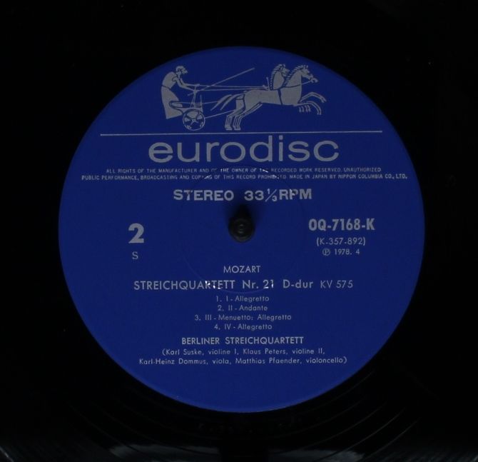 Eurodisc QQ-7168-K - Wolfgang Amadeus Mozart, Suske-Quartett - S - Image 4