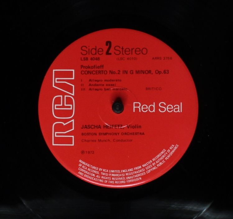 RCA Red Seal LSC 4010 - Jean Sibelius, Sergei Prokofiev, Jascha - Image 4