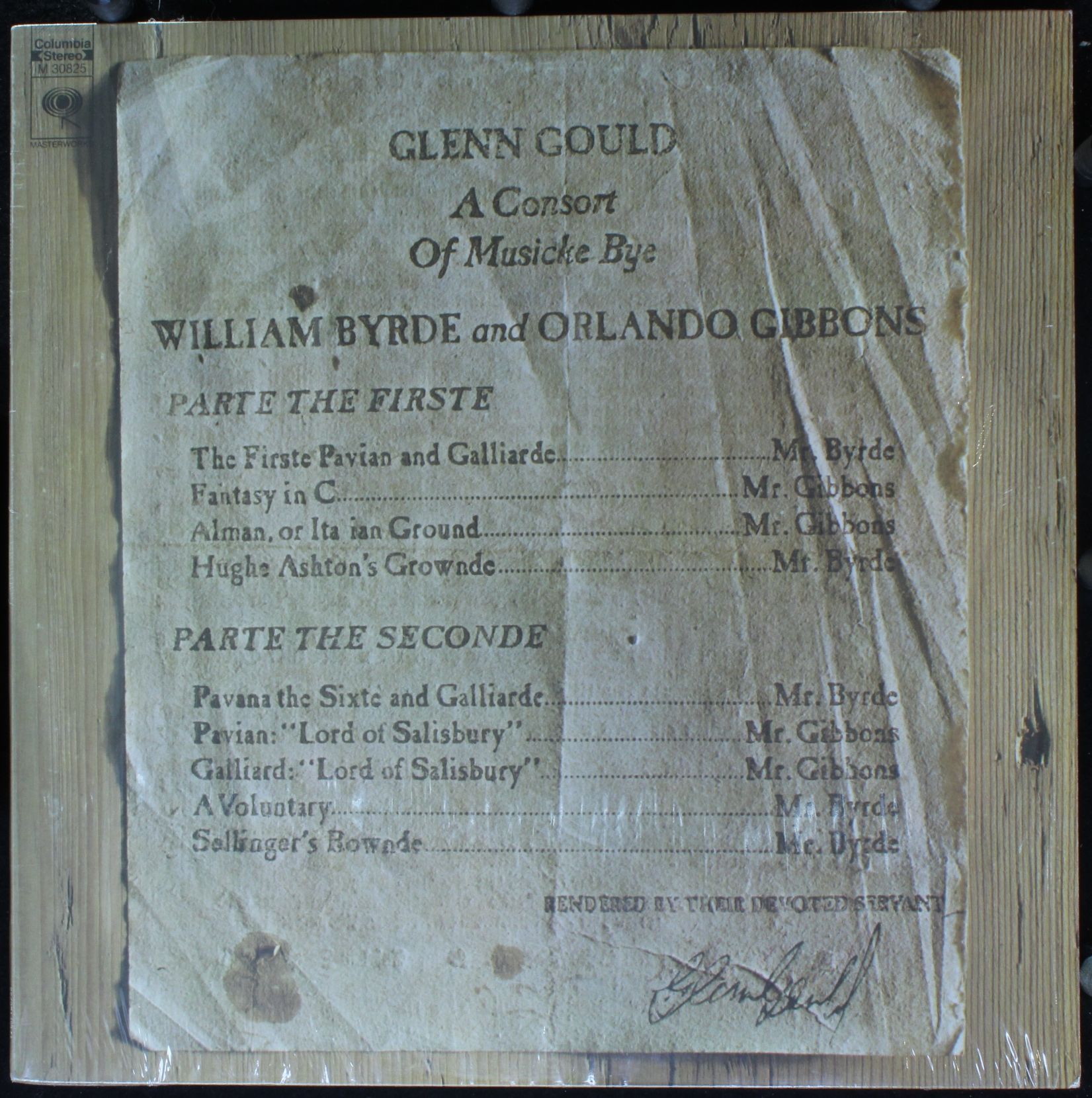 Columbia Masterworks M 30825 - Glenn Gould, William Byrd, Orland