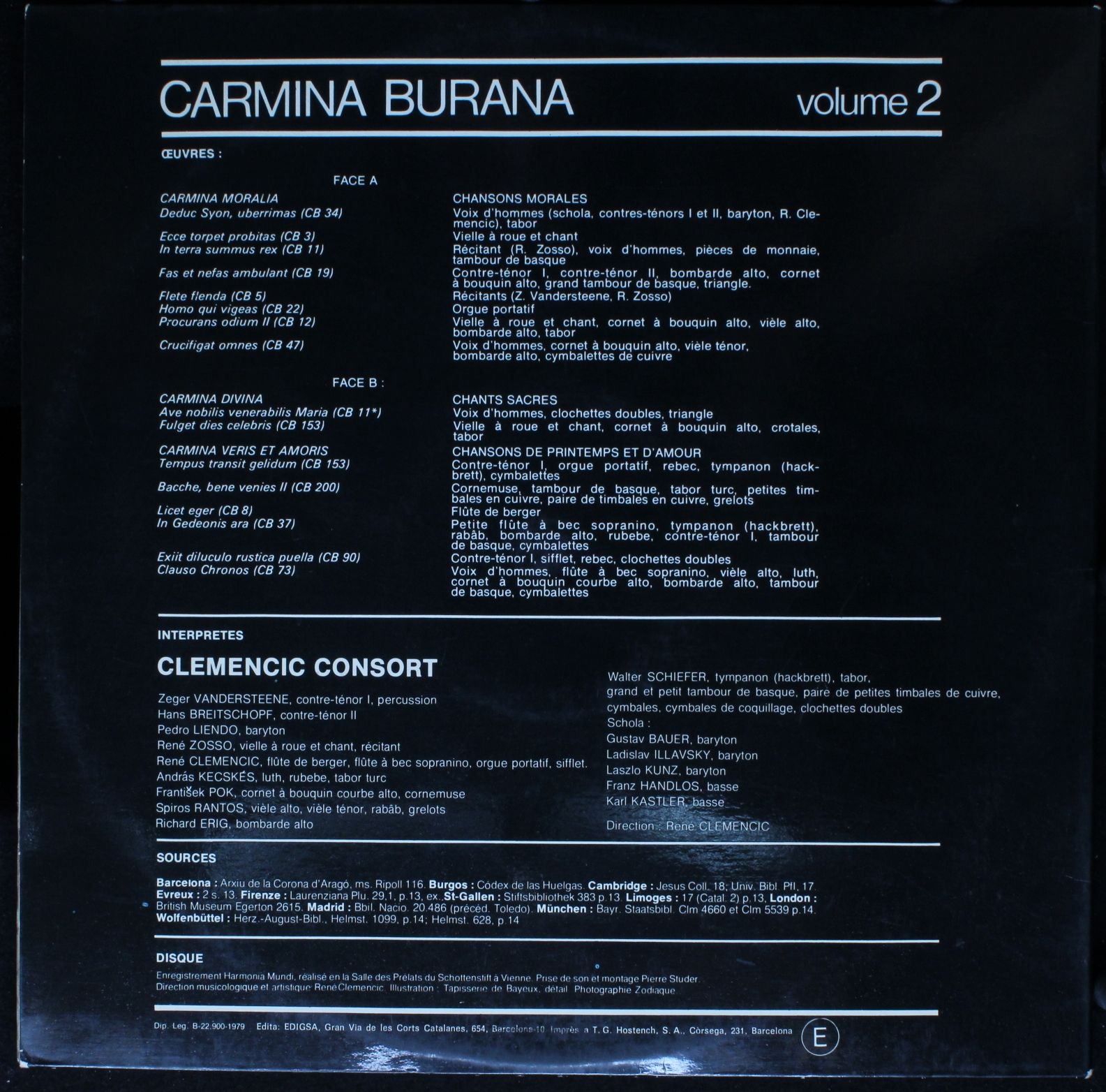 harmonia mundi France EHM 336 - Clemencic Consort, René Clemenci - Image 2