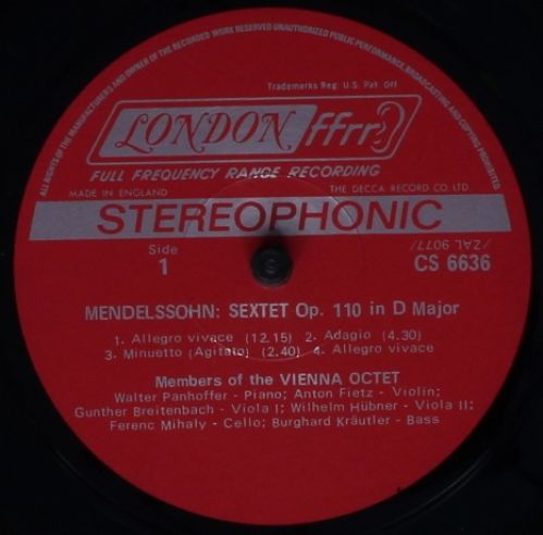 London Records CS 6636 - Felix Mendelssohn-Bartholdy, Alexander - Image 3