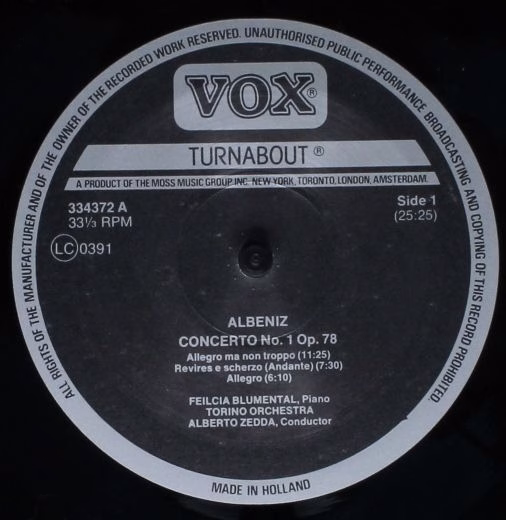 VOX/Turnabout TV 334 372 - Isaac Albéniz, Franz Liszt, Ferruccio - Image 3