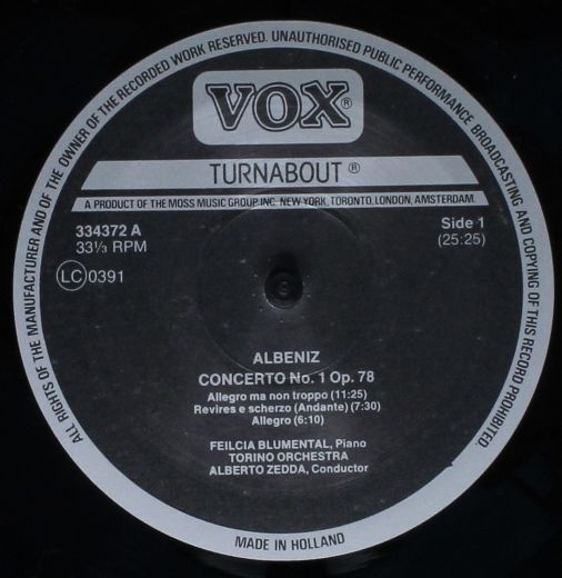 VOX/Turnabout TV 334 372 - Isaac Albéniz, Franz Liszt, Ferruccio - Image 3