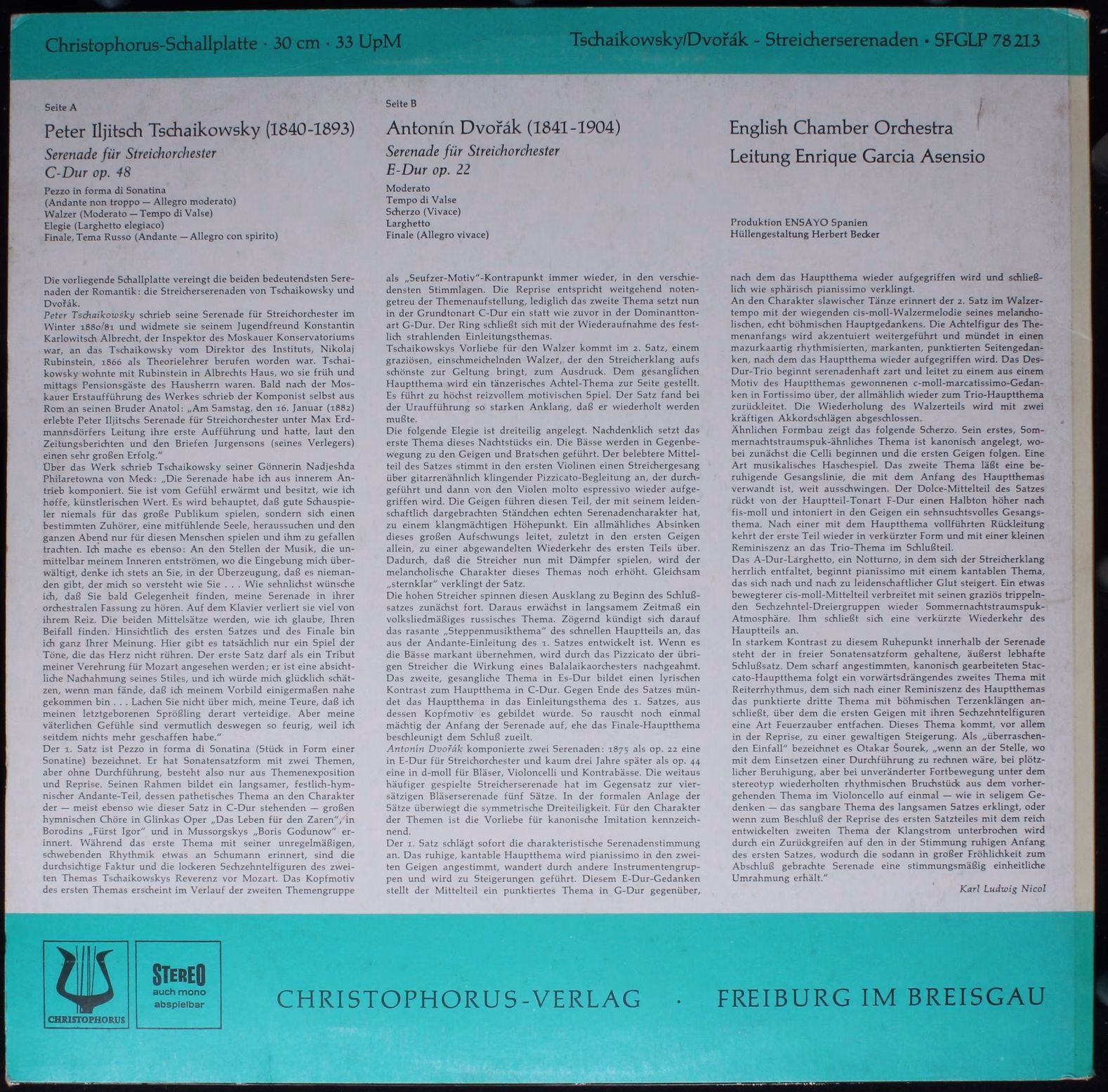 Christophorus SFGLP 78 213 - Pyotr Ilyich Tchaikovsky, Antonín D - Image 2