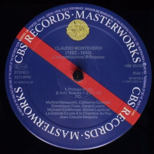CBS Masterworks I4M 39728 - Claudio Monteverdi, Jean-Claude Malg - Image 3