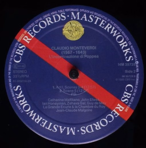 CBS Masterworks I4M 39728 - Claudio Monteverdi, Jean-Claude Malg - Image 4