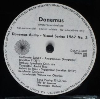 Donemus DAVS 6703 - Guillaume Landré, Robert de Roos, Jan Felder