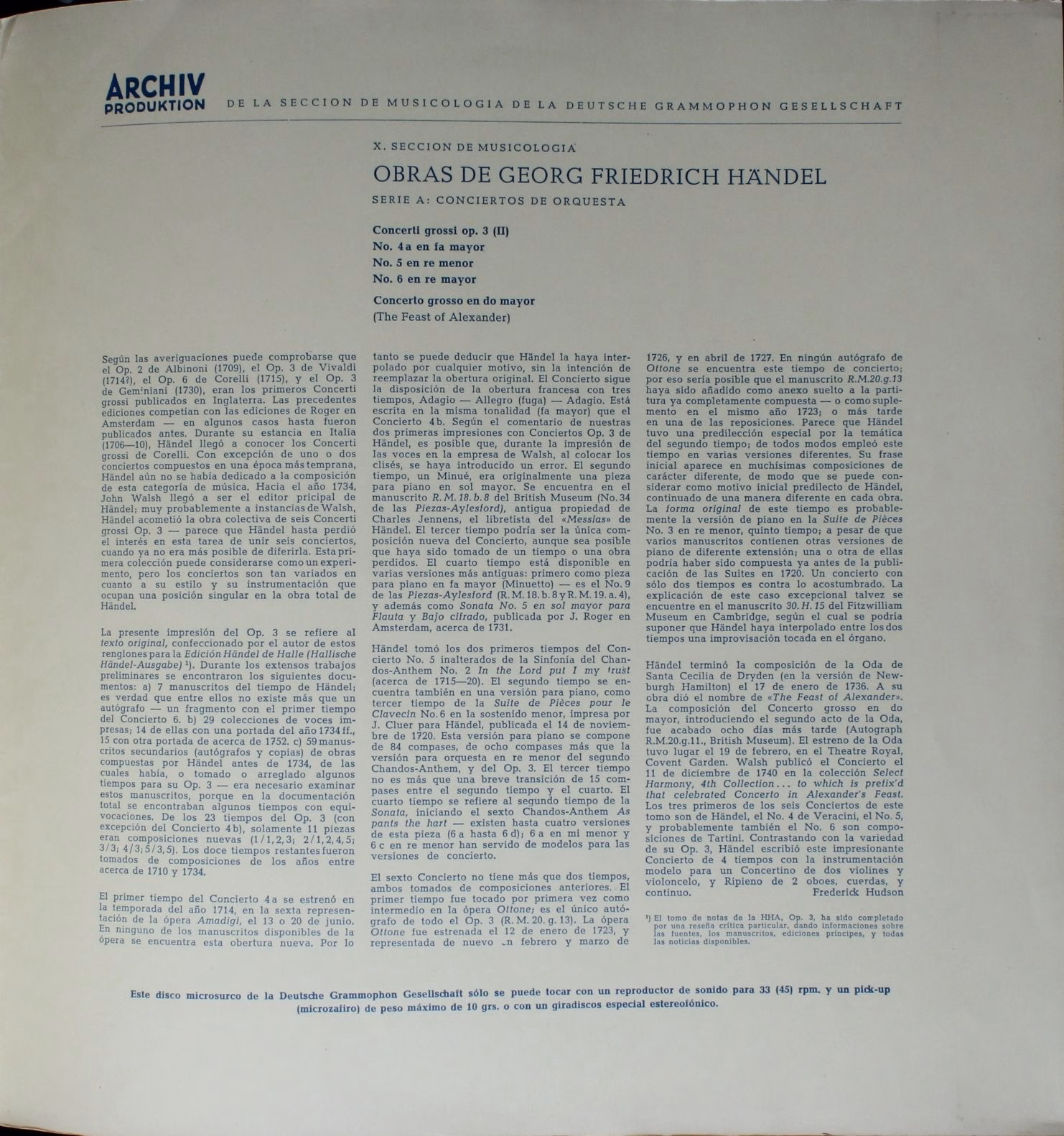 Archiv Produktion 14240 APM - Georg Friedrich Händel - Concerto - Image 4