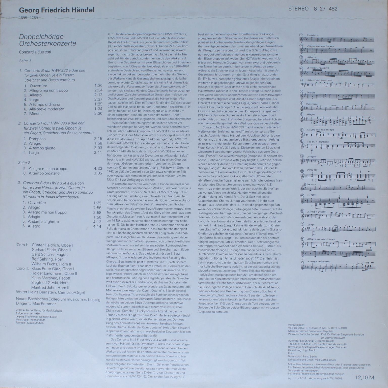 Eterna 8 27 482 - Georg Friedrich Händel, Neues Bachisches Colle - Image 2