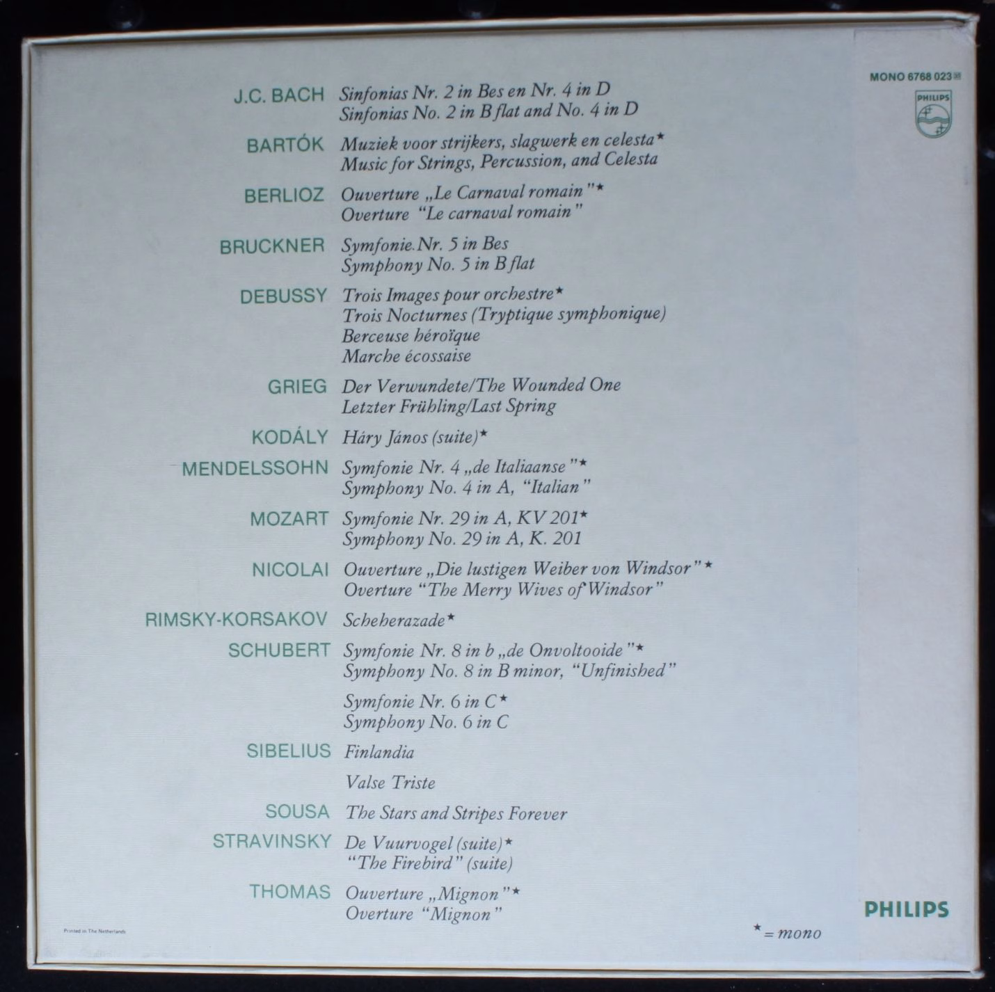 Philips 6768 023 - Eduard van Beinum, Concertgebouworkest - The - Image 2