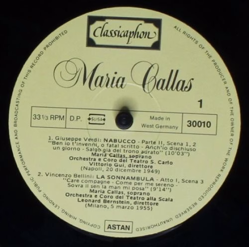 Classicaphon 30010, 30017, 30018, 30019, 30020 - Maria Callas - - Image 3