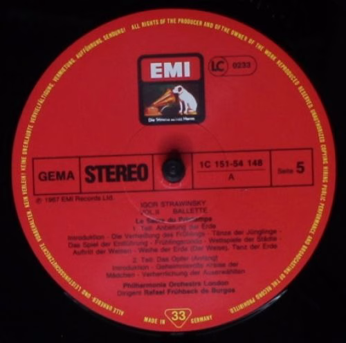 His Master's Voice 1C 151-54 146/49 - Igor Stravinsky - Ballette - Image 8