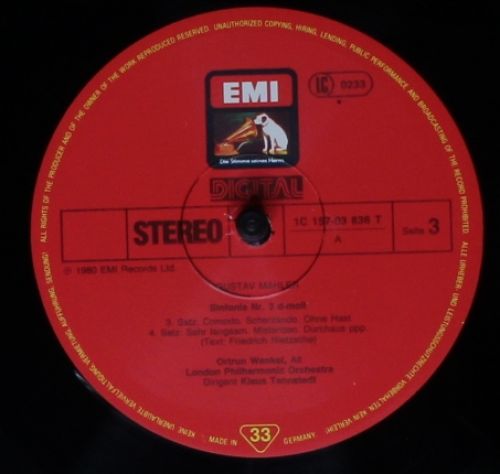 His Master's Voice 1C 157-03 835/36 - Gustav Mahler, Klaus Tenns - Image 6