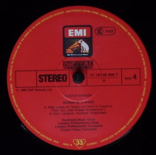 His Master's Voice 1C 157-03 835/36 - Gustav Mahler, Klaus Tenns - Image 7