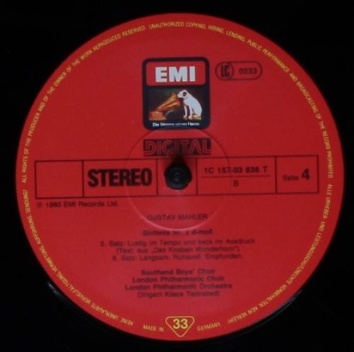 His Master's Voice 1C 157-03 835/36 - Gustav Mahler, Klaus Tenns - Image 7