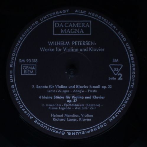 Da Camera Magna SM 93318-19 - Wilhelm Petersen, Helmut Mendius, - Image 5