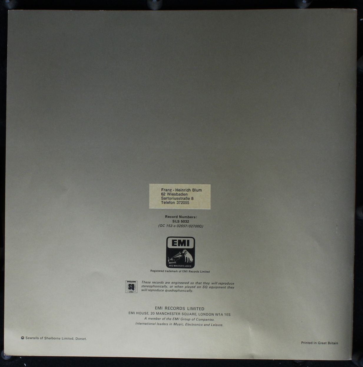 His Master's Voice SLS 5032 - Reginald Goodall, Richard Wagner, - Image 3