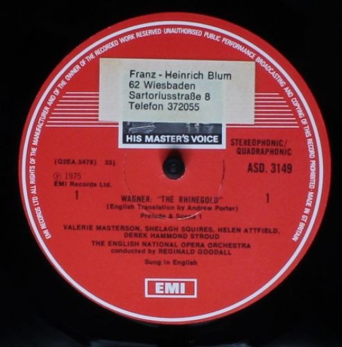 His Master's Voice SLS 5032 - Reginald Goodall, Richard Wagner, - Image 5