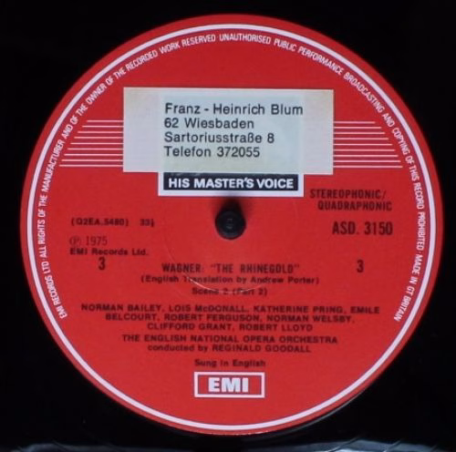 His Master's Voice SLS 5032 - Reginald Goodall, Richard Wagner, - Image 7