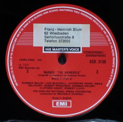 His Master's Voice SLS 5032 - Reginald Goodall, Richard Wagner, - Image 7