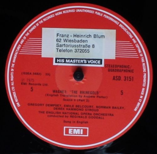 His Master's Voice SLS 5032 - Reginald Goodall, Richard Wagner, - Image 9