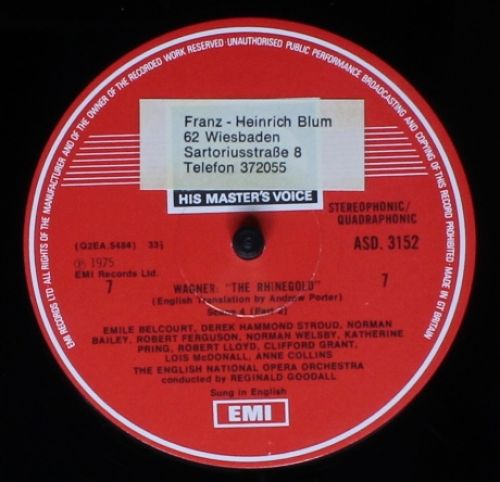 His Master's Voice SLS 5032 - Reginald Goodall, Richard Wagner, - Image 11