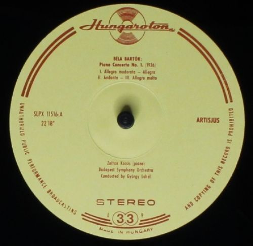 Hungaroton SLPX 11516 - Béla Bartók, Zoltán Kocsis, Budapest Sym - Image 5