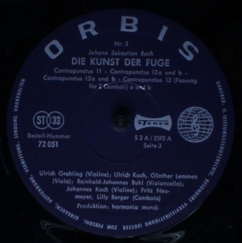 Orbis 72 037 - Johann Sebastian Bach - Die Kunst Der Fuge - Image 7