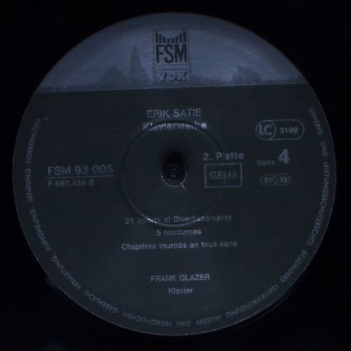 FSM FSM 93 005 - Erik Satie, Frank Glazer - Sämtliche Klavierwer - Image 7