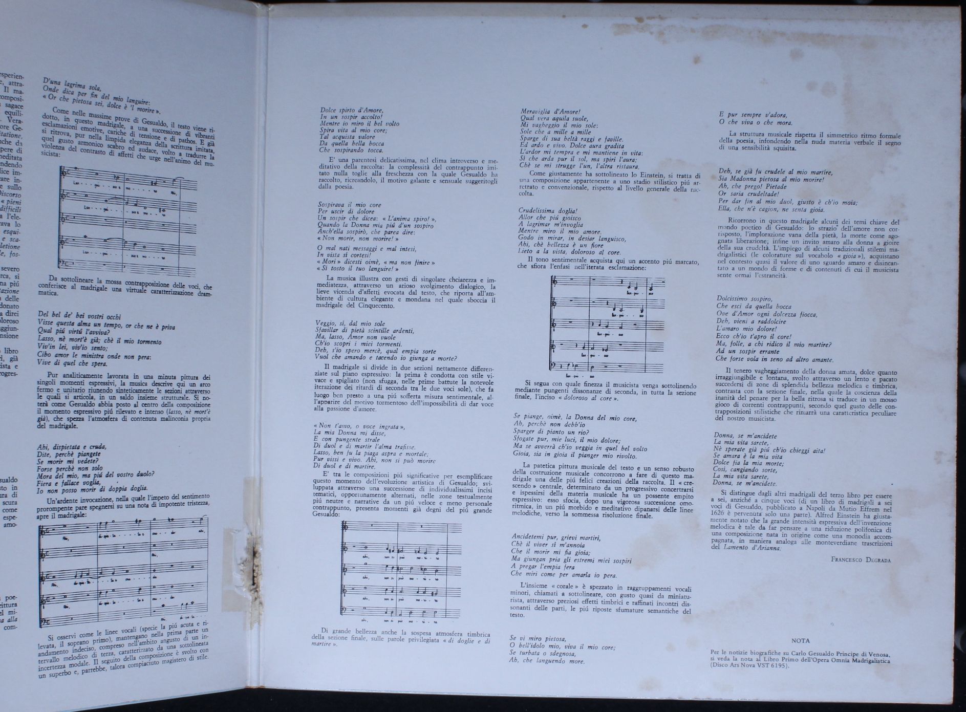 Ars Nova VST 6197 - Carlo Gesualdo, Quintetto Vocale Italiano - - Image 3