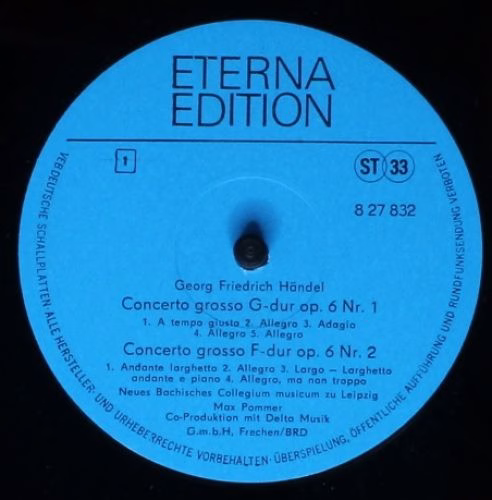 Eterna 8 27 832 - Georg Friedrich Händel, Neues Bachisches Colle - Image 3