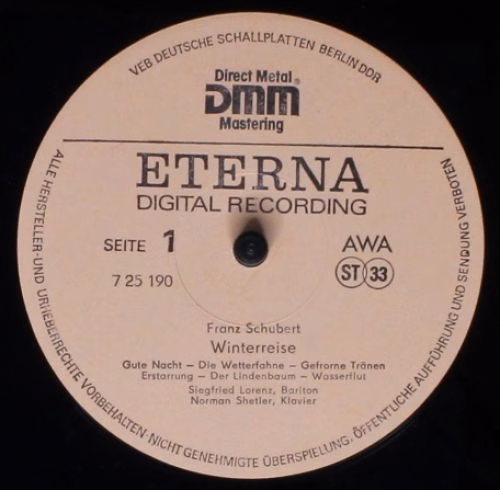 Eterna 7 25 190-191 - Franz Schubert, Siegfried Lorenz, Norman S - Image 5