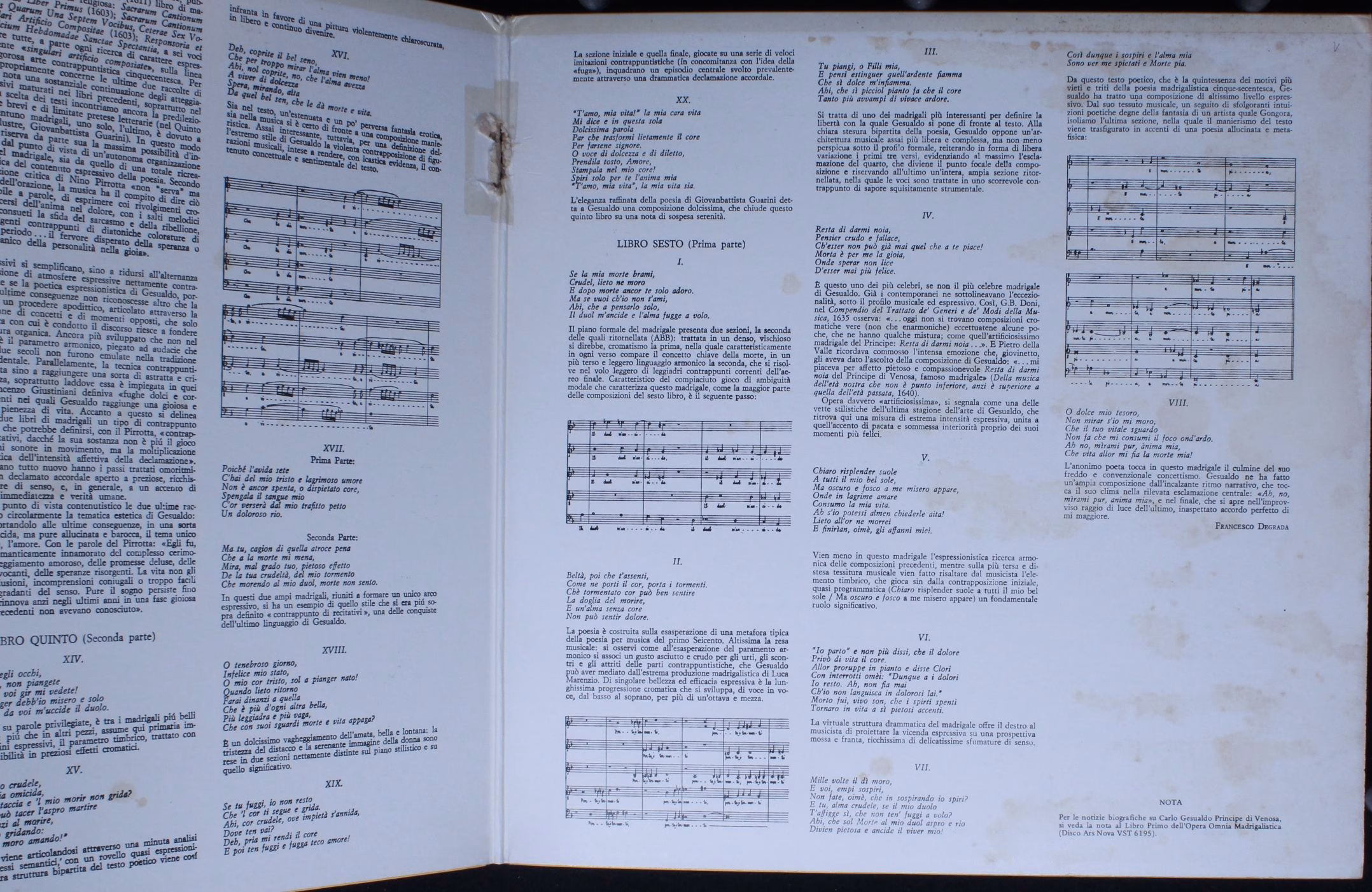 Ars Nova VST 6200 - Carlo Gesualdo - Madrigali A Cinque Voci - L - Image 3