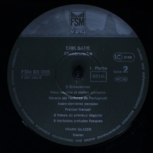 FSM FSM 93 005 - Erik Satie, Frank Glazer - Sämtliche Klavierwer - Image 6