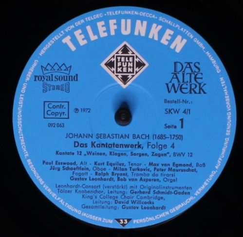 Telefunken SKW 4/1-2 - Johann Sebastian Bach - Kantatenwerk · Co - Image 4