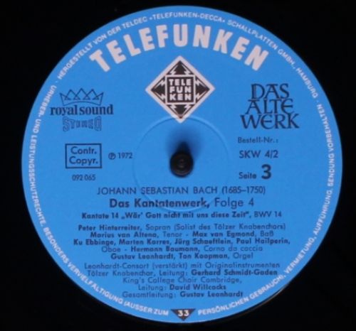 Telefunken SKW 4/1-2 - Johann Sebastian Bach - Kantatenwerk · Co - Image 6
