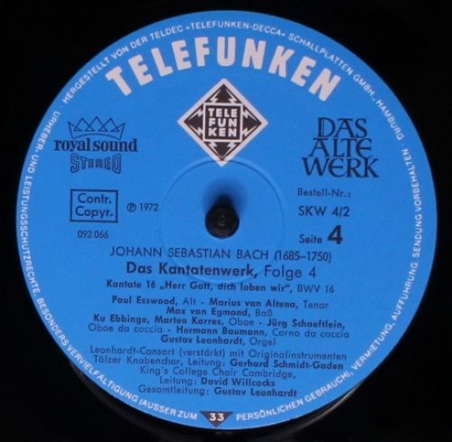 Telefunken SKW 4/1-2 - Johann Sebastian Bach - Kantatenwerk · Co - Image 7