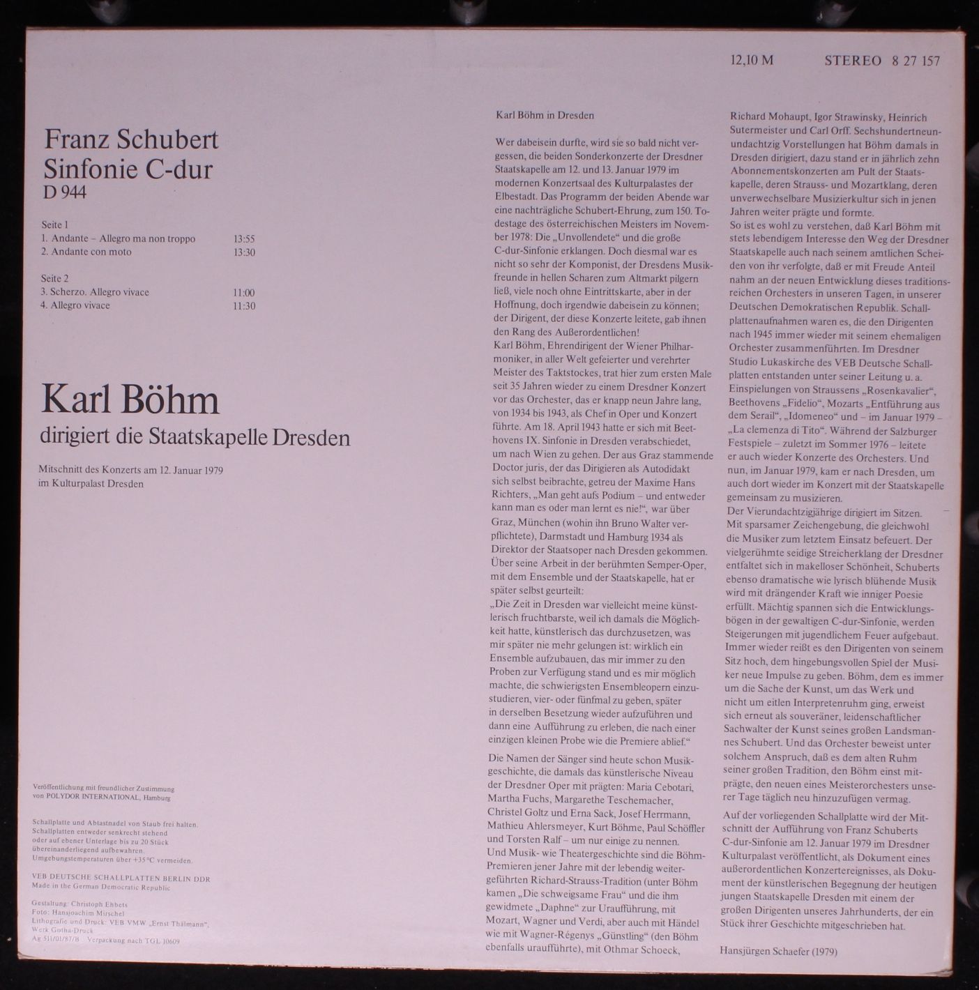 Eterna 8 27 157 - Franz Schubert, Staatskapelle Dresden, Karl Bö - Image 2