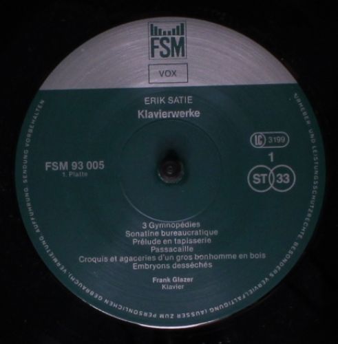 FSM Vox FSM 93 005 - Erik Satie, Frank Glazer - Sämtliche Klavie - Image 3