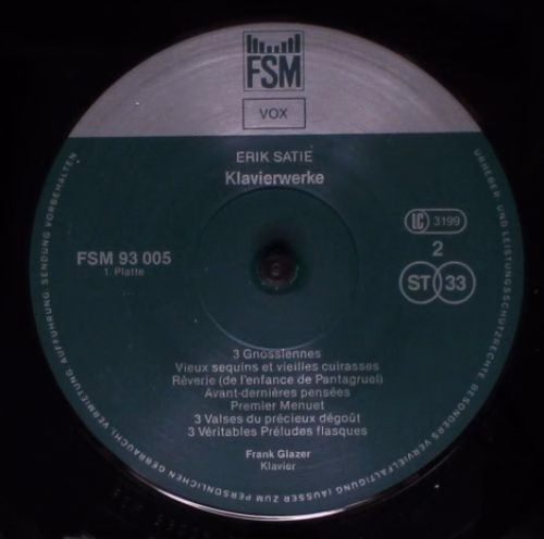 FSM Vox FSM 93 005 - Erik Satie, Frank Glazer - Sämtliche Klavie - Image 4