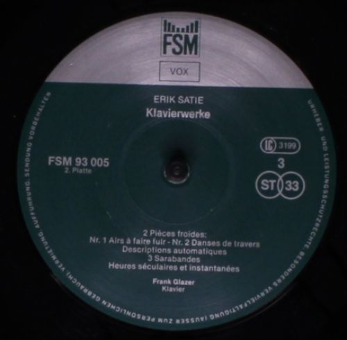 FSM Vox FSM 93 005 - Erik Satie, Frank Glazer - Sämtliche Klavie - Image 5
