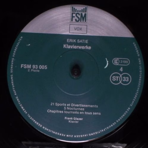 FSM Vox FSM 93 005 - Erik Satie, Frank Glazer - Sämtliche Klavie - Image 6
