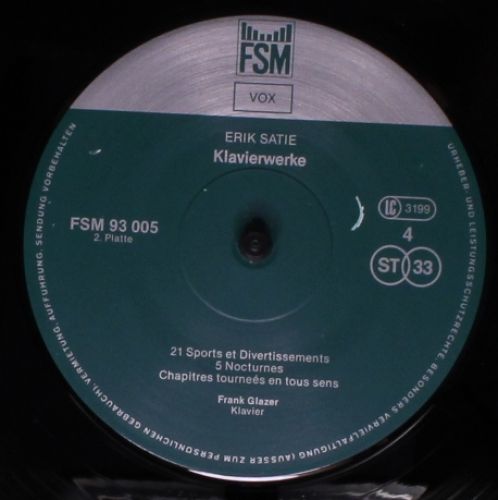 FSM Vox FSM 93 005 - Erik Satie, Frank Glazer - Sämtliche Klavie - Image 6