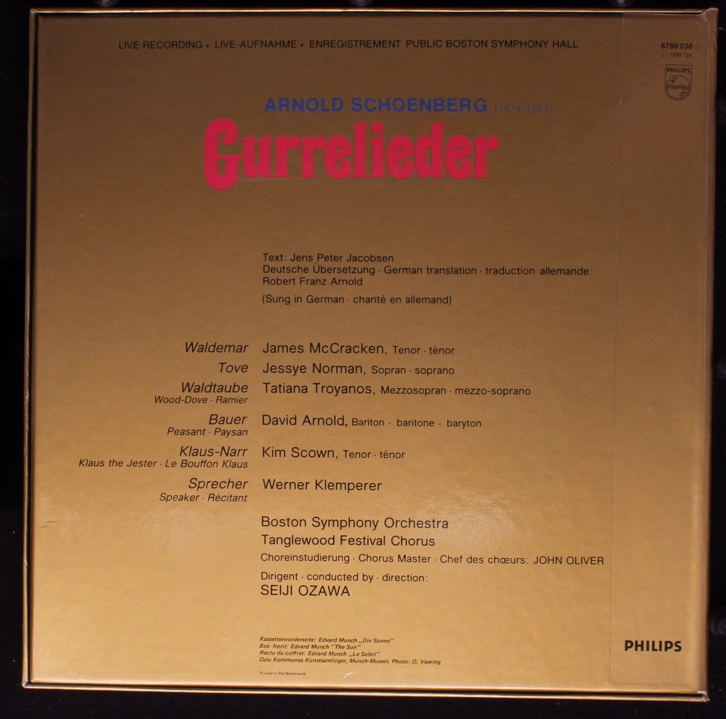 Philips 6769 038 - Arnold Schoenberg, Jessye Norman, Tatiana Tro - Image 2