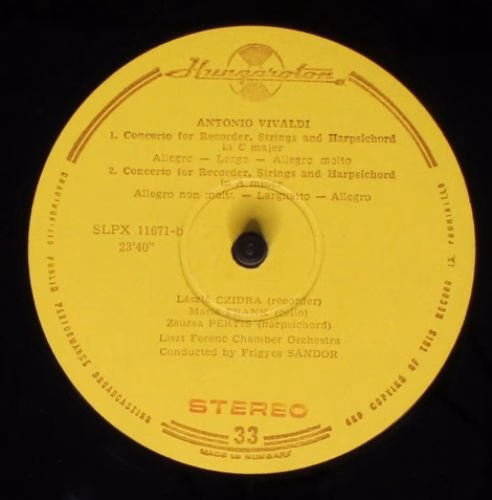 Hungaroton SLPX 11671 - Antonio Vivaldi, László Czidra, Liszt Fe - Image 4