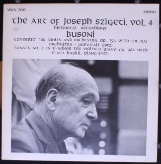 Not On Label WSA-700 - Joseph Szigeti - The Art Of Joseph Sziget