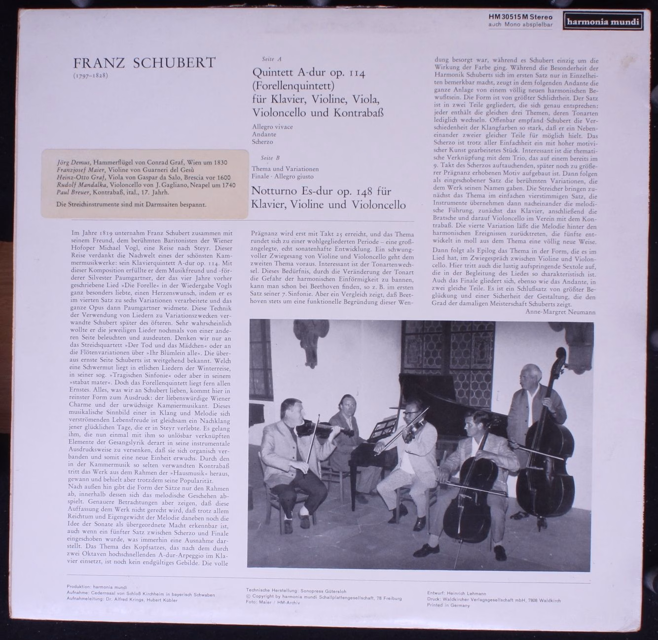 Deutsche Harmonia Mundi HM 30515 M - Franz Schubert, Collegium A - Image 2