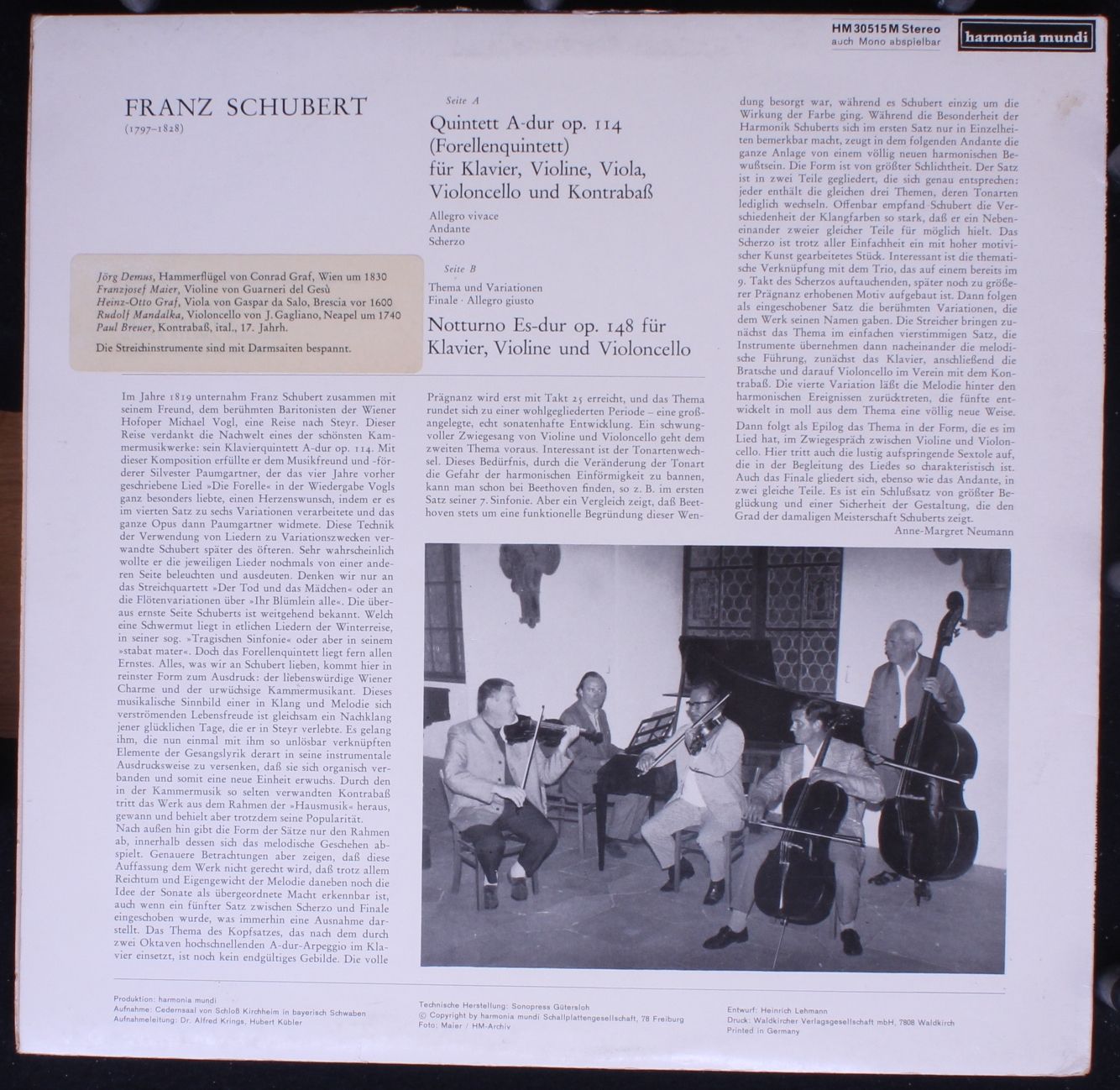 Deutsche Harmonia Mundi HM 30515 M - Franz Schubert, Collegium A - Image 2