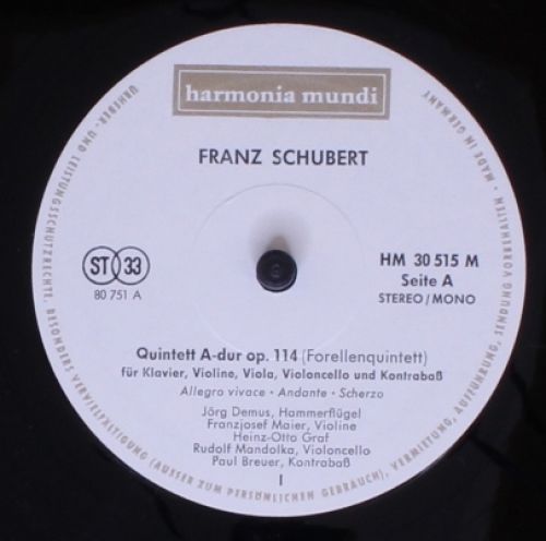 Deutsche Harmonia Mundi HM 30515 M - Franz Schubert, Collegium A - Image 3